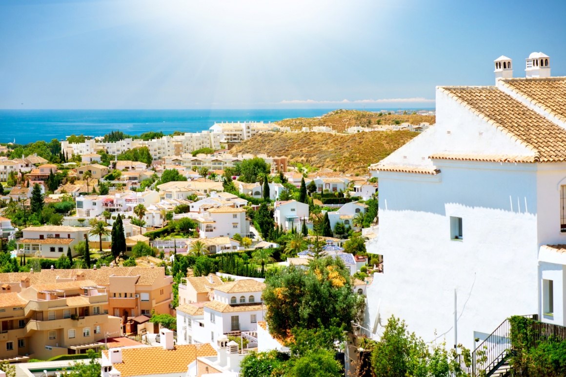 'Spanish Landscape. Benalmadena Panoramic View (Spanish tourist city), Costa del Sol. Malaga, Andalucia, Spain' - Andalusien